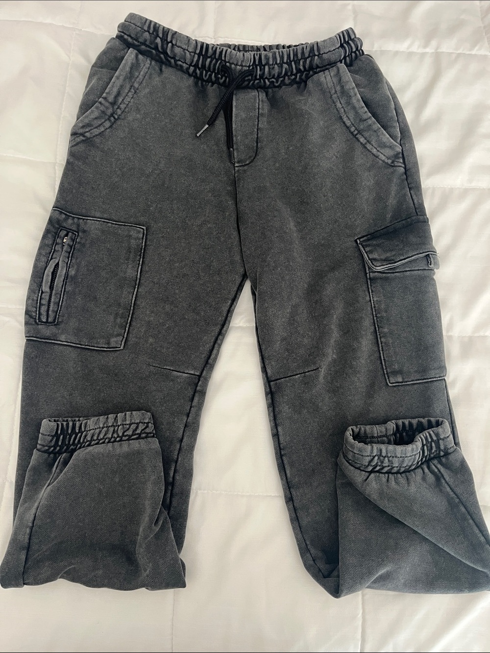 wonder nation Charcoal Cargo Sweatpants for Kids